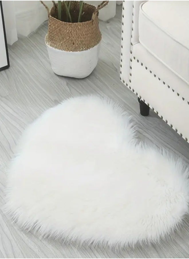 Modern Rugs Fluffy Soft Touch Dazzle Sparkle Area Rug Carpet Small for Living Room Bedroom Floor Mat Heart 60*60cm