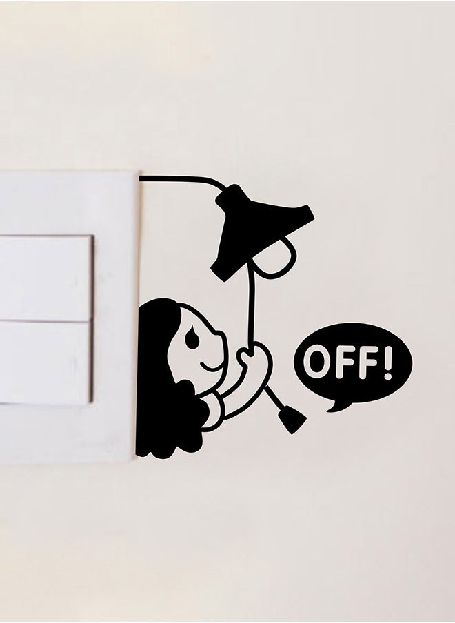 Electrical Switch Wall Sticker Black 10 x 10cm