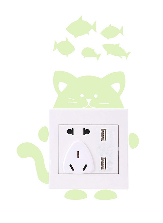 New Switch Cartoon Diy Wall Sticker Light Fluorescent Decoration Your Room Green 13X8cm