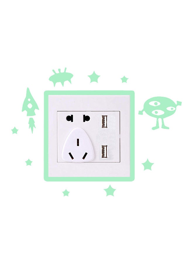 New Switch Cartoon Diy Wall Sticker Light Fluorescent Decoration Your Room Green 13X8centimeter