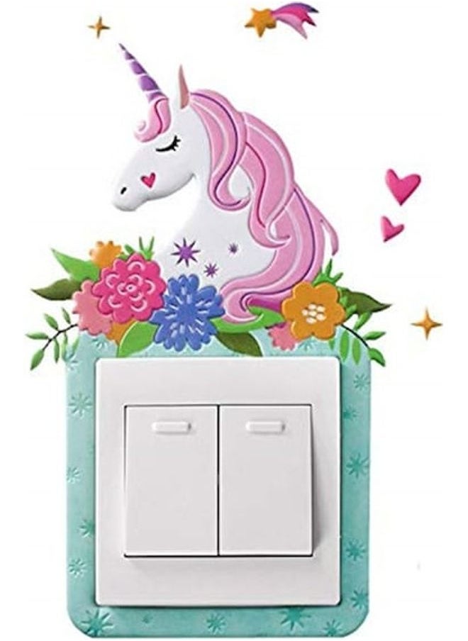 Unicorn Pattern Decorative Switch Sticker Multicolour