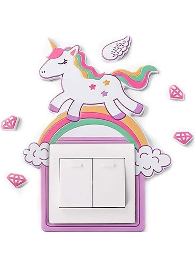 Unicorn Pattern Decorative Switch Sticker Multicolour