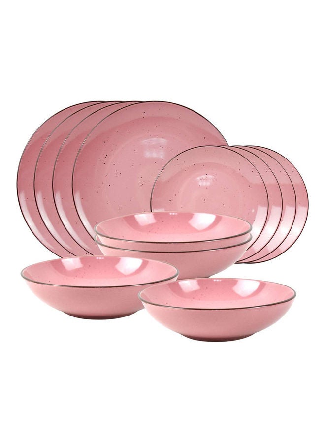 12-Piece Dazzle Dinner Set Pink 28.5cm