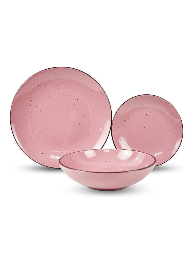 12-Piece Dazzle Dinner Set Pink 28.5cm