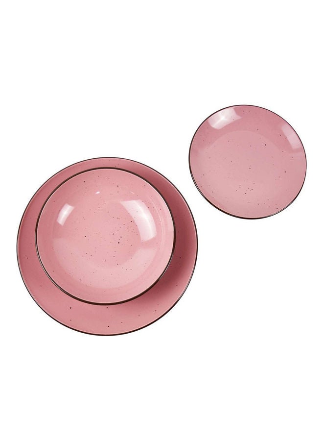 12-Piece Dazzle Dinner Set Pink 28.5cm