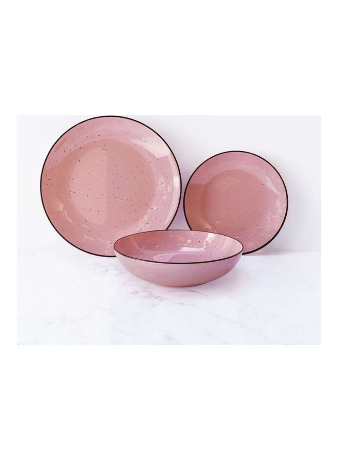 12-Piece Dazzle Dinner Set Pink 28.5cm