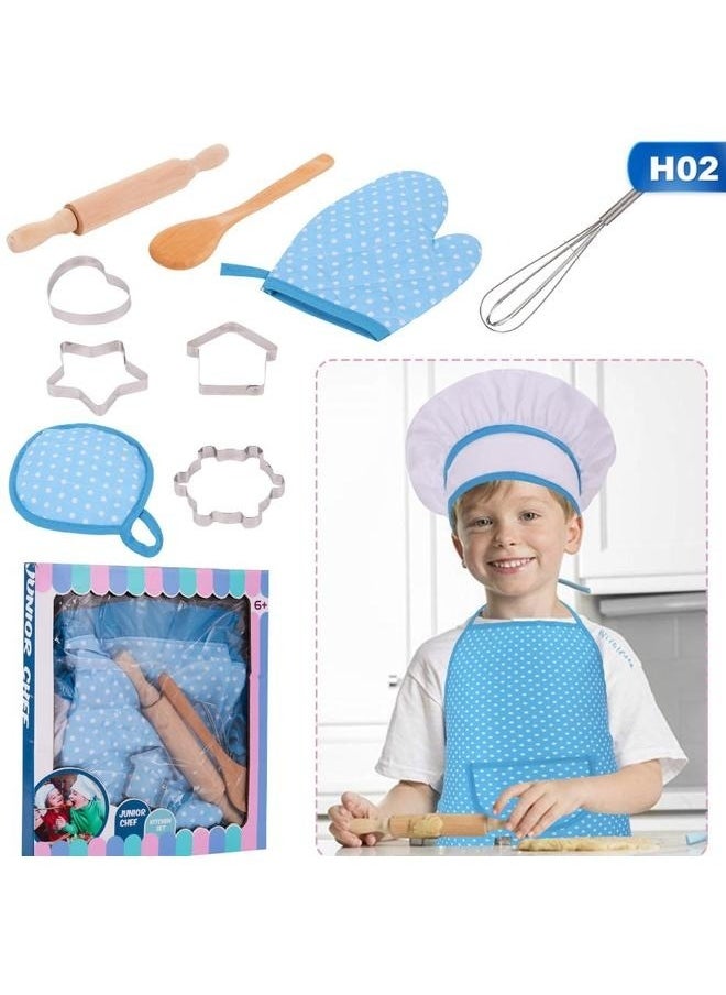 11-Piece Chef Role Play Set With Dress Up Costume And Pretend Kitchen Accessories,Gifts for 2-8 Year Old Girls Boys,Set Kids Apron for Girls Toddler Birthday Gifts for Kids Stocking Stuffer