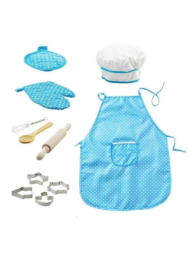 11-Piece Chef Role Play Set With Dress Up Costume And Pretend Kitchen Accessories,Gifts for 2-8 Year Old Girls Boys,Set Kids Apron for Girls Toddler Birthday Gifts for Kids Stocking Stuffer