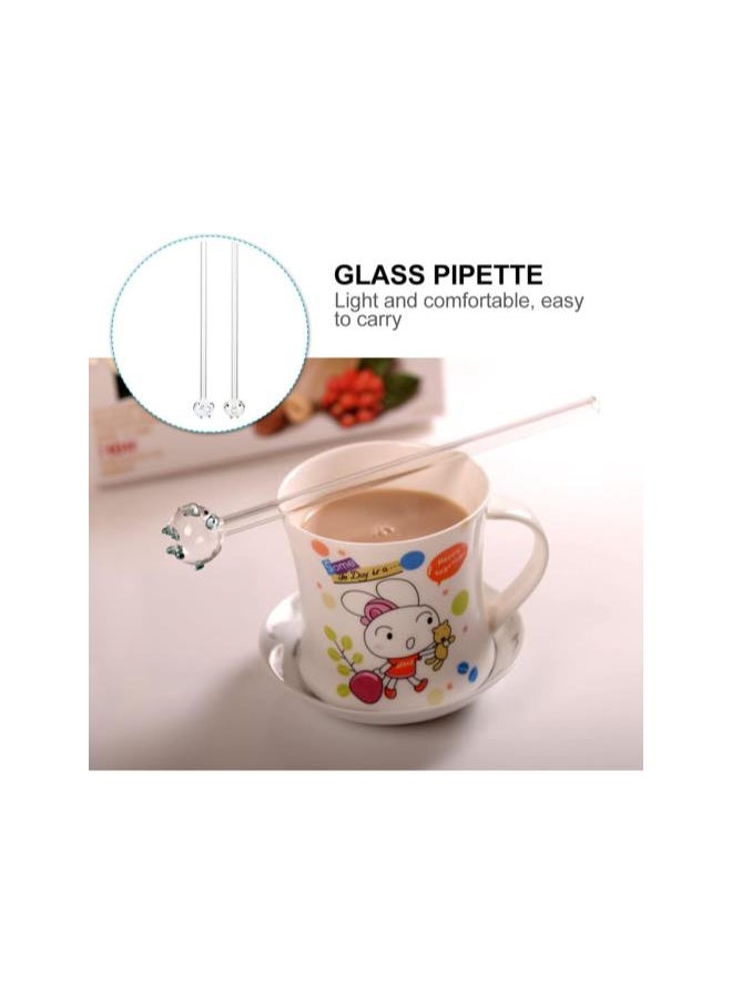 2Pcs Glass Straw Cute Pig Drinking Straw Clear Water Straw Heat- Resistant Straw for Beach Pool Party Supplies Luau Party Decorations