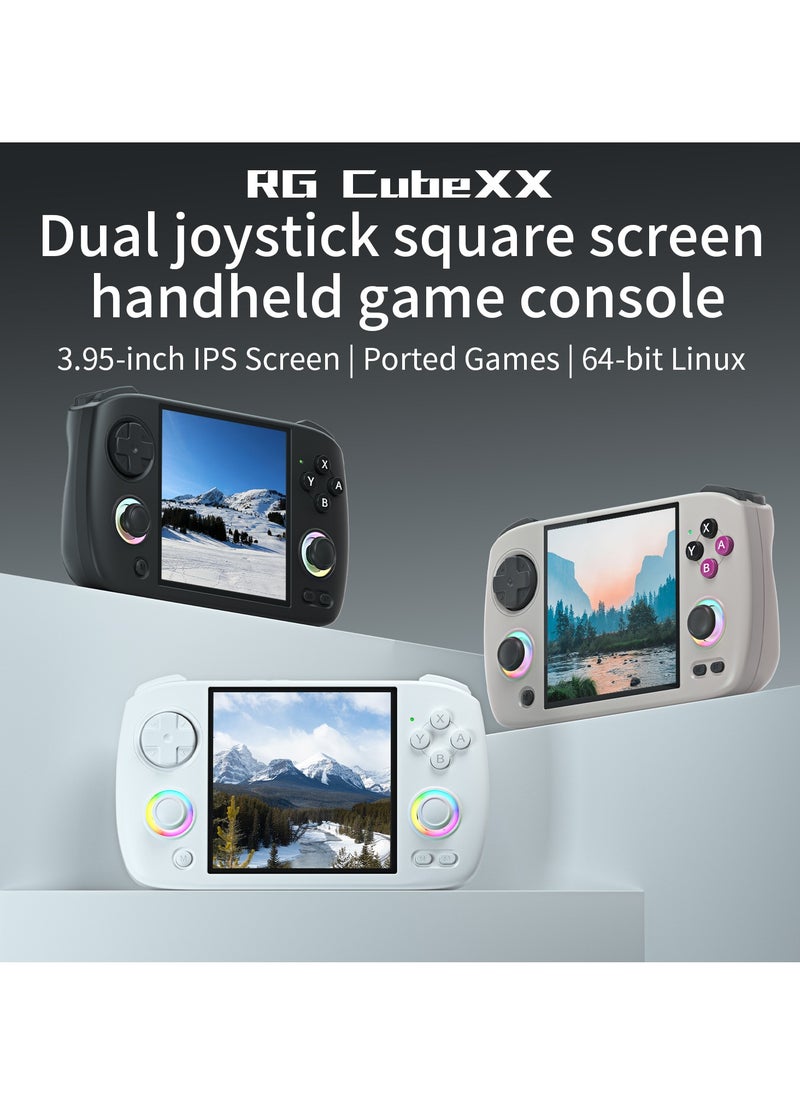 RG CubeXX Retro Handheld Game Console 3.95 Inch IPS Screen Linux System Built In 128G TF Card 5056 Games Support HDMI TV Output 5G WiFi Bluetooth 4.2 (Black)