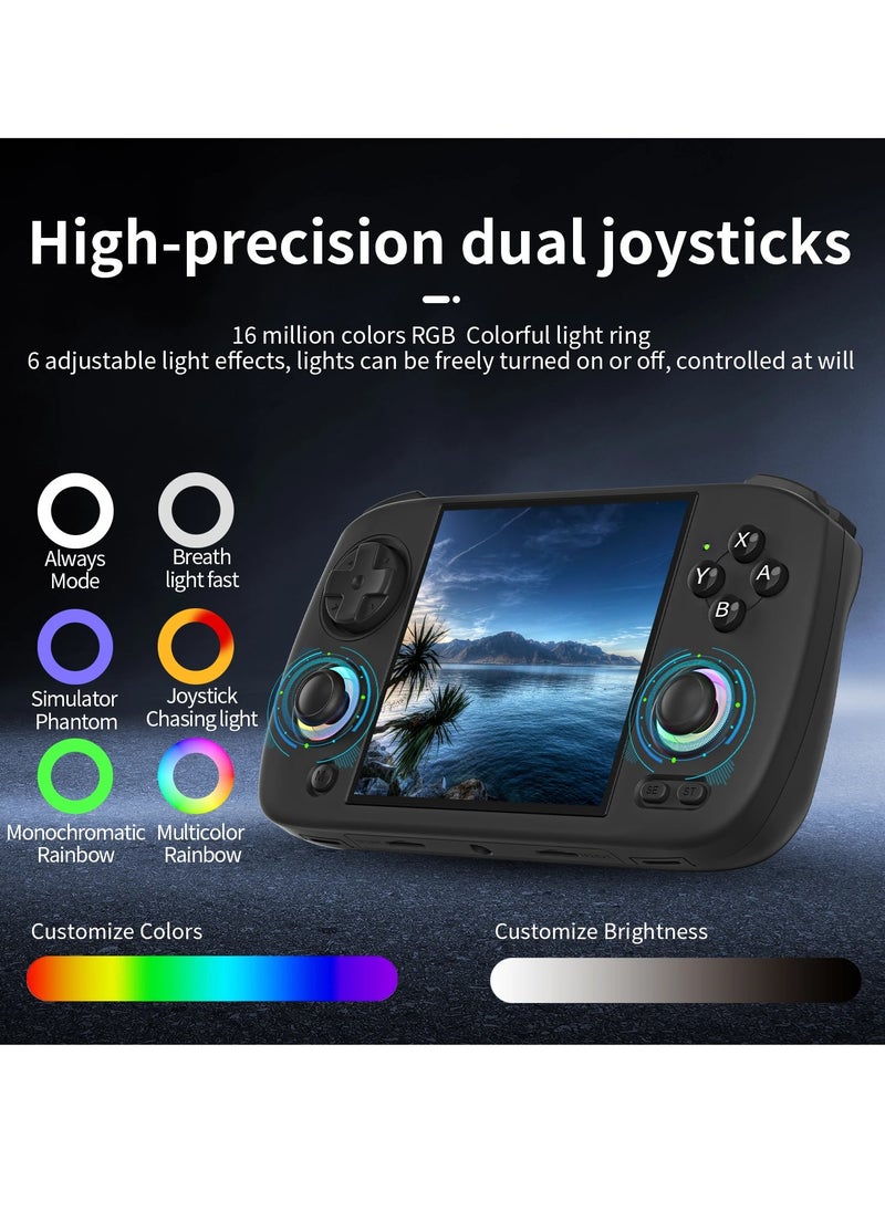 RG CubeXX Retro Handheld Game Console 3.95 Inch IPS Screen Linux System Built In 128G TF Card 5056 Games Support HDMI TV Output 5G WiFi Bluetooth 4.2 (Black)