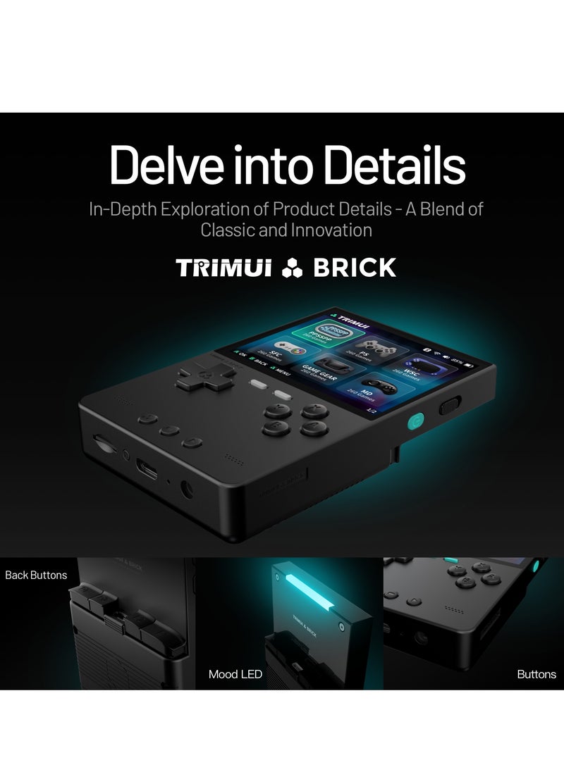 Trimui Brick Handheld Game Linux Console T3040 Portable Open-Source Allwinner A133P PowerVR GE8300 3.2 inches IPS Full-fit Screen Built-in Mono Microphone 3000mAh