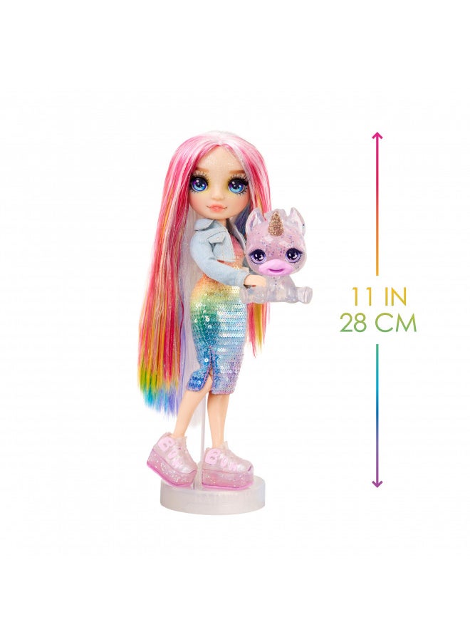 Rainbow High Amaya (Rainbow) with Slime Kit & Pet - Rainbow 11 Shimmer Doll with DIY Sparkle Slime, Magical Yeti Pet and Fashion Accessories, Kids Gift 4-12 Years