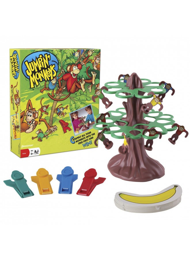 Pressman Jumpin' Monkeys: Catapult Your Monkeys Into The Tree to Win, Multi, 5