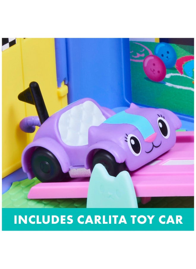 Gabby's Dollhouse, Carlita Purr-ific Play Room with Carlita Toy Car, Accessories, Furniture and Dollhouse Deliveries, Kids Toys for Ages 3 and up