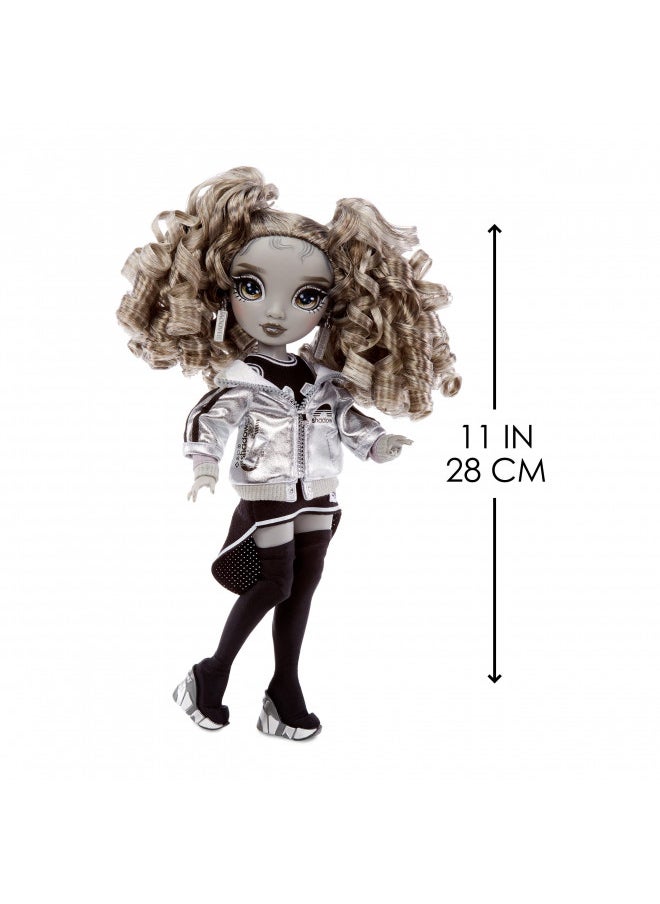 Rainbow High Shadow Series 1 Nicole Steel- Grayscale Fashion Doll. 2 Titanium Designer Outfits to Mix & Match with Accessories, Great Gift for Kids 6-12 Years Old and Collectors, Multicolor, 583585EUC