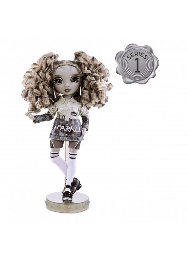 Rainbow High Shadow Series 1 Nicole Steel- Grayscale Fashion Doll. 2 Titanium Designer Outfits to Mix & Match with Accessories, Great Gift for Kids 6-12 Years Old and Collectors, Multicolor, 583585EUC