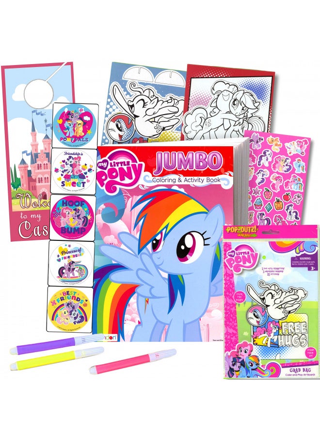 My Little Pony Coloring Book with Take-N-Play Set - 96-page Coloring Book, My Little Pony Stickers, and Markers