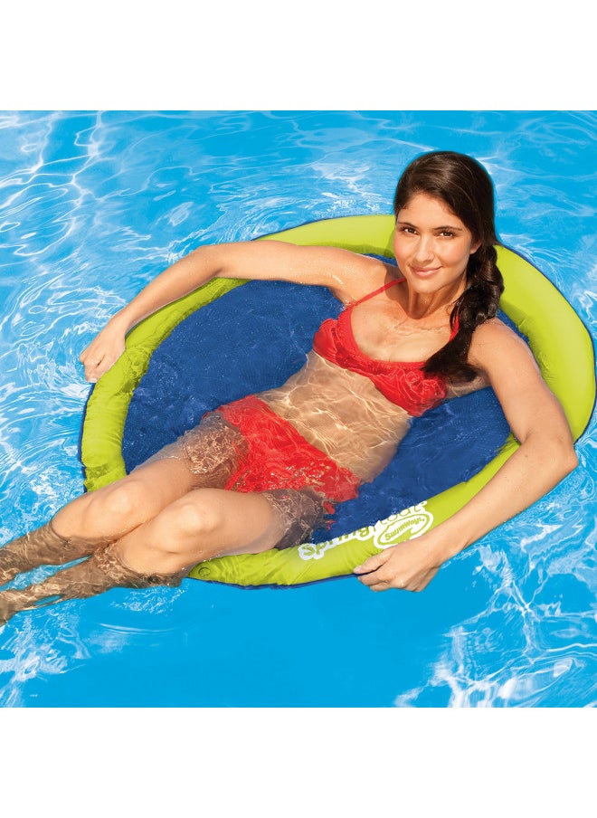 SwimWays Spring Float Papasan - Mesh Float for Pool or Lake - Light Blue/Lime