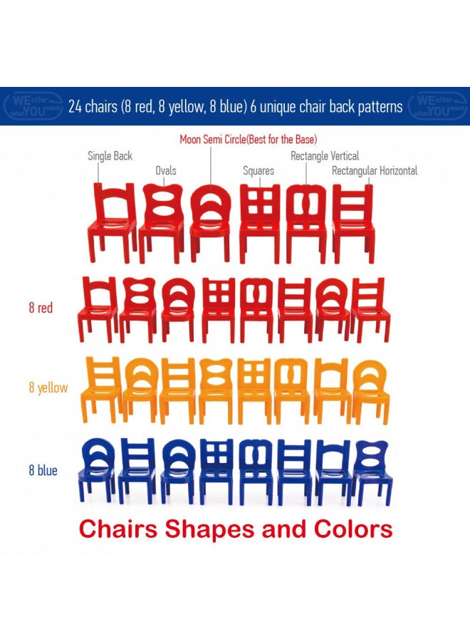 WEofferwhatYOUwant Chairs and Ladders Family Game - Stacking Balance Game. 44 Individual Pieces.