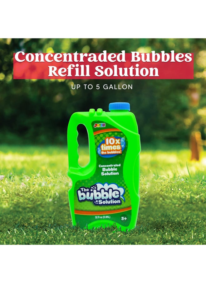 JOYIN 2 Bottles Bubbles Refill Solutions 64 oz (up to 5 Gallon) Big Bubble Solution 64 OZ Concentrated Bubble Solution for Bubble Machine, Gun, Wand Refill Fluid Summer, Easter Toys (Green)