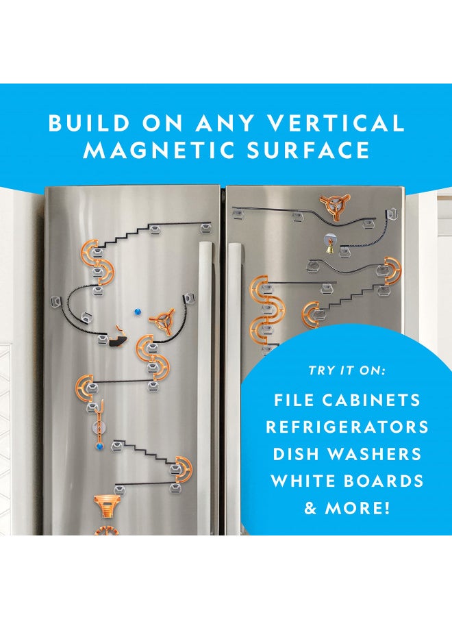 NATIONAL GEOGRAPHIC Magnetic Marble Run - 75-Piece STEM Building Set for Kids & Adults with Magnetic Track & Trick Pieces & Marbles for Building A Marble Maze, STEM Project (Amazon Exclusive)