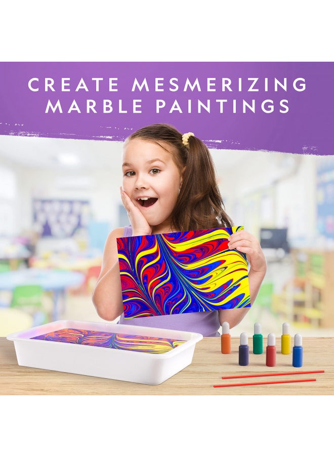 NATIONAL GEOGRAPHIC Marbling Art Kit - Create 12 Sheets of Marble Art with Paints & Water, Crafts for Kids, Amazon Exclusive