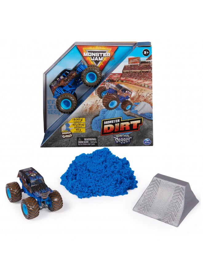 Monster Jam, Son-uva Digger Monster Dirt 1lb Playset with Official 1:64 Scale Die-Cast Monster Truck, Kids Toys for Boys Ages 3 and up