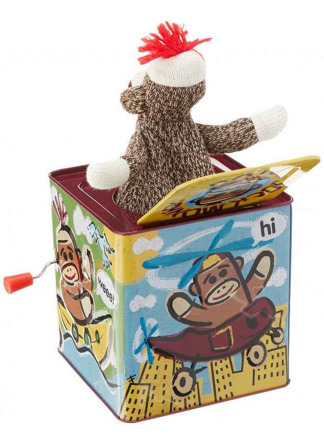 Schylling Sock Monkey Jack in the Box, 18m+