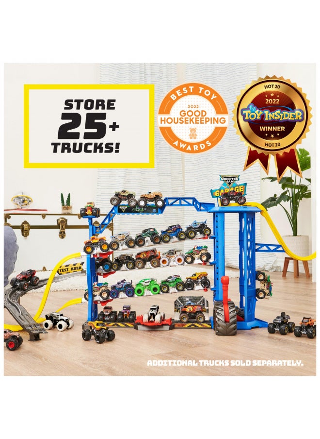 Monster Jam Garage and Storage with Exclusive Grave Digger Monster Truck, Lights & Sounds, Kids Motor Vehicle Playset for Boys and Girls Ages 3 and up