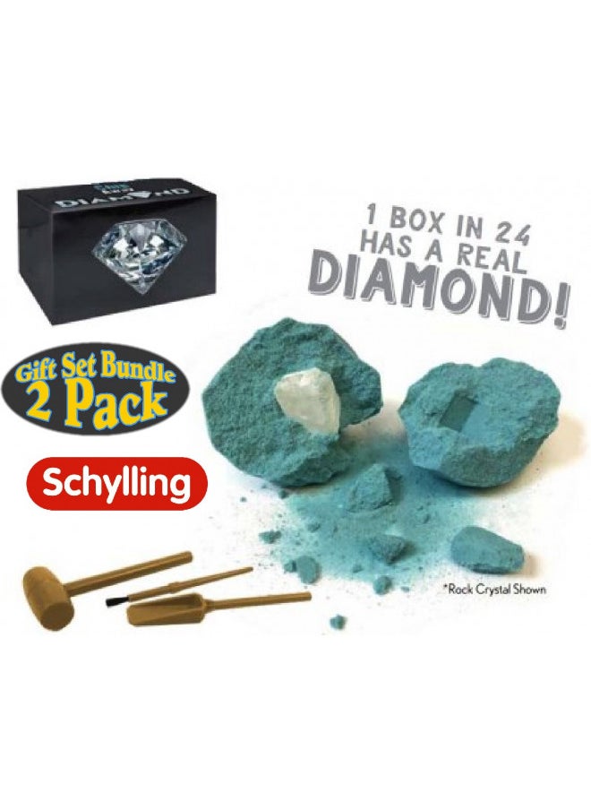 Schylling Chip Away Science Digs Gold & Diamond Gift Set Bundle - 2 Pack