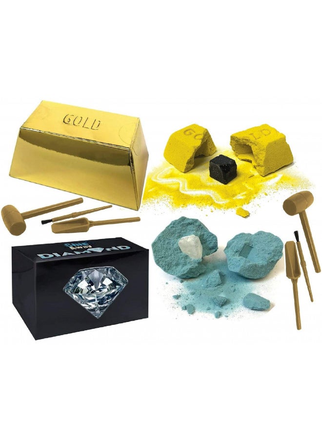 Schylling Chip Away Science Digs Gold & Diamond Gift Set Bundle - 2 Pack