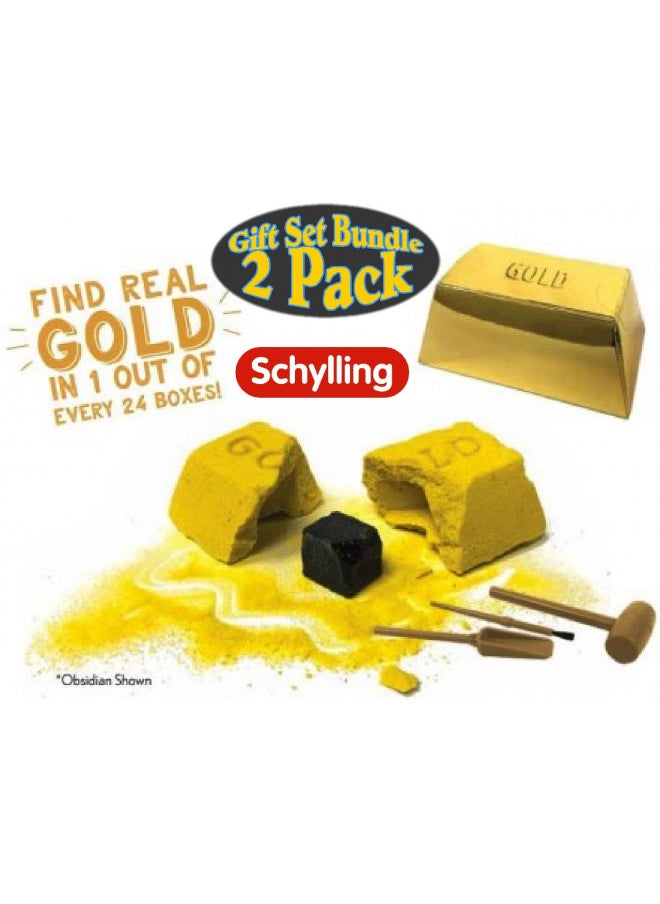 Schylling Chip Away Science Digs Gold & Diamond Gift Set Bundle - 2 Pack