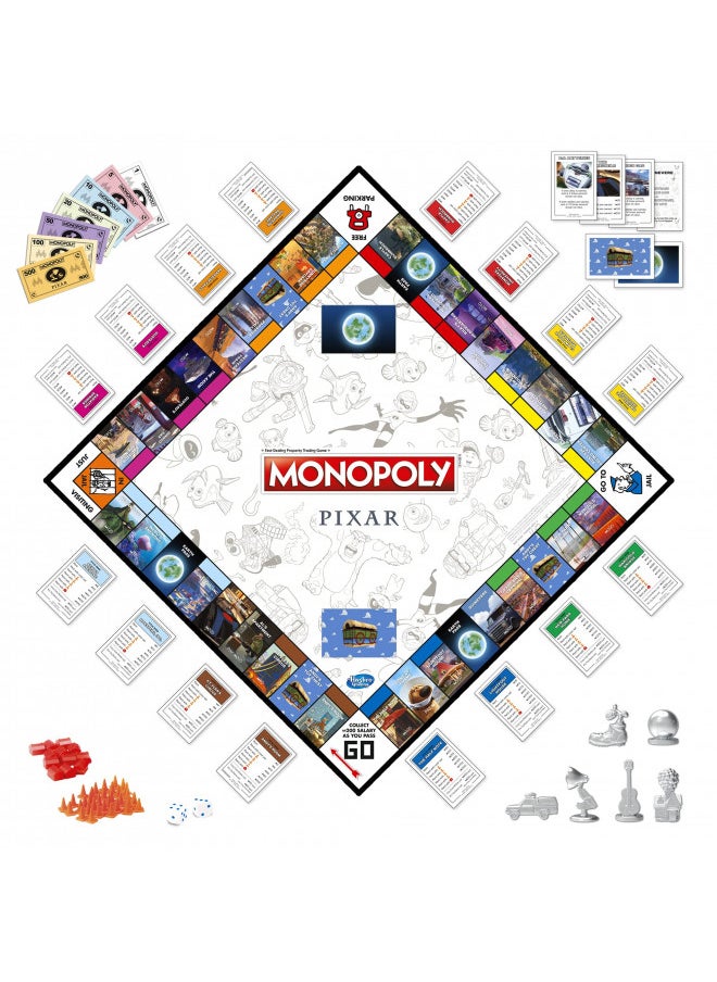 Monopoly: Pixar Edition Board Game for Kids 8 and Up, Buy Locations from Disney and Pixar's Toy Story, The Incredibles, Up, Coco, Lightyear, and More (Amazon Exclusive) for 2-6 players