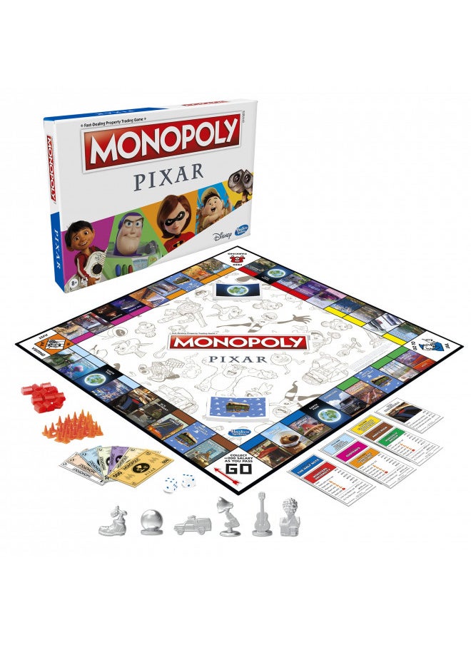 Monopoly: Pixar Edition Board Game for Kids 8 and Up, Buy Locations from Disney and Pixar's Toy Story, The Incredibles, Up, Coco, Lightyear, and More (Amazon Exclusive) for 2-6 players