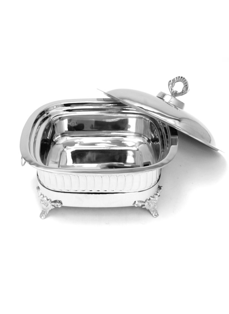 Stainless Steel Chafing Dish with Steel Lid  Buffet Warmer for Parties 4L