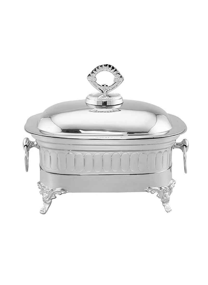 Stainless Steel Chafing Dish with Steel Lid  Buffet Warmer for Parties 4L