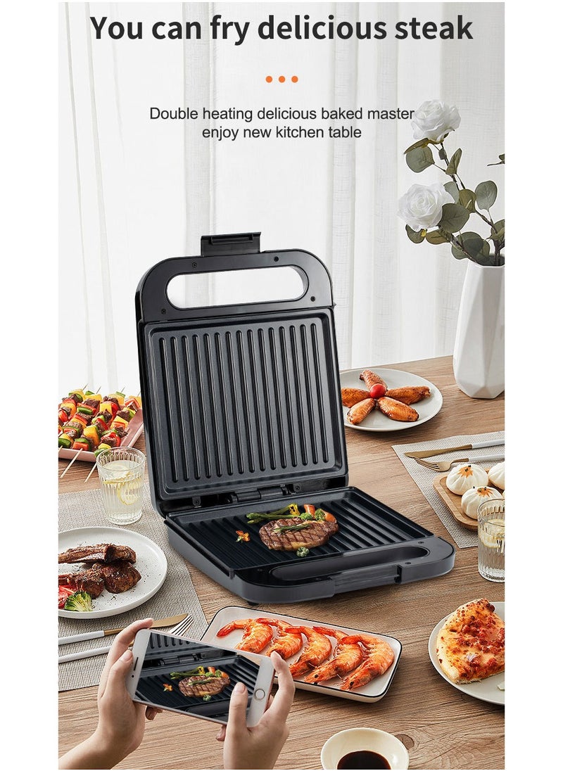 Versatile 3-in-1 Sandwich Maker with Waffle, Toaster, and Panini Press Options - Fast Heating, Easy-to-Clean Non-stick Plates, and Compact Design for Portable Use