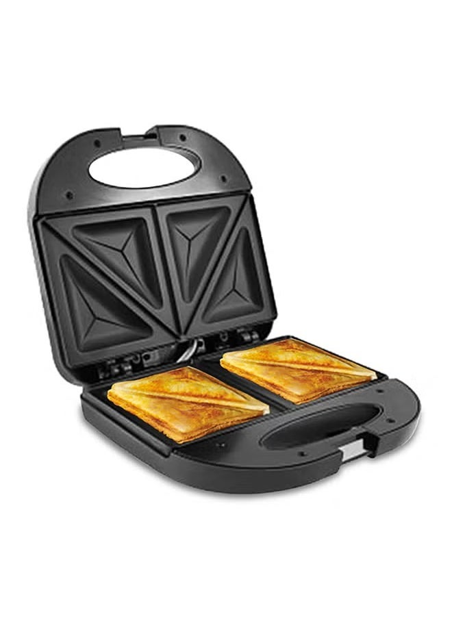 2-Slice Sandwich Maker Toaster, 750W, Non-Stick Coating, Overheat Protection, Ideal for Toast & Sandwiches, Black