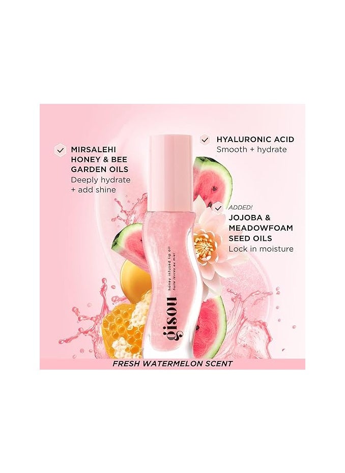 Gisou Honey Infused Lip Oil, Watermelon Sugar, 8 ml