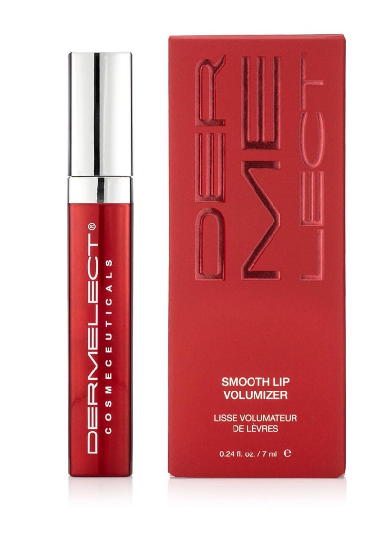 Dermelect Smooth Lip Volumizer for Lips - Anti Aging Plumper with Argan Oil, Shea Butter, Coconut Oil, Hyaluronic Acid Vitamin C Silkflo Hydrating Conditioning Lip Primer for Dryness Thin Lips .24 oz