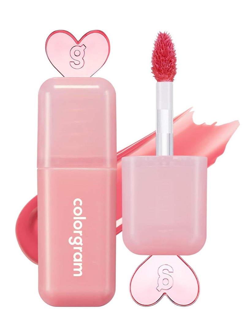 COLORGRAM Juicy Drop Tint 03 Litchi Luster | Juicy Lip Gloss, Glowing Lip Stain with Fruity Colors, Buildable & Blendable, Highly Pigmented