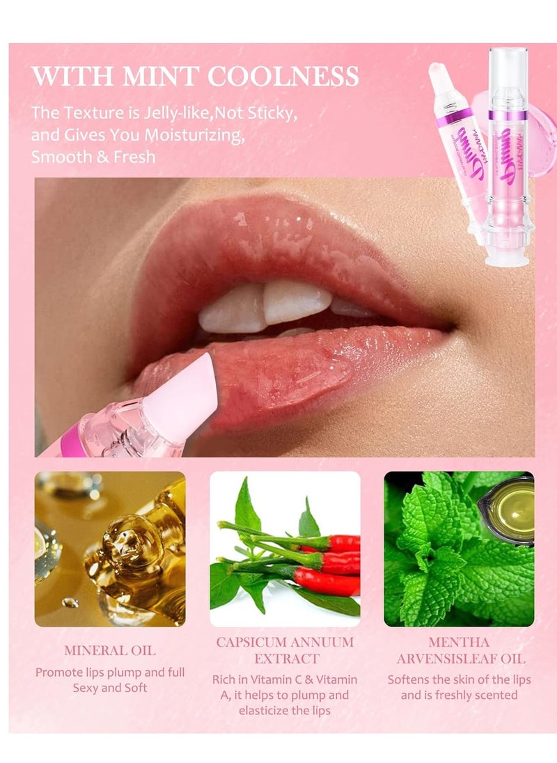 Lip Plumping Booster Lip Gloss, Glossy Lip Tinted Stain, High-Shine Smooth Fuller Lips, Hydrating & Volumizes Lip Oil Lip Glaze, Plump and Pout Plumper Lipstick, Christmas Makeup Gift for Women-01#