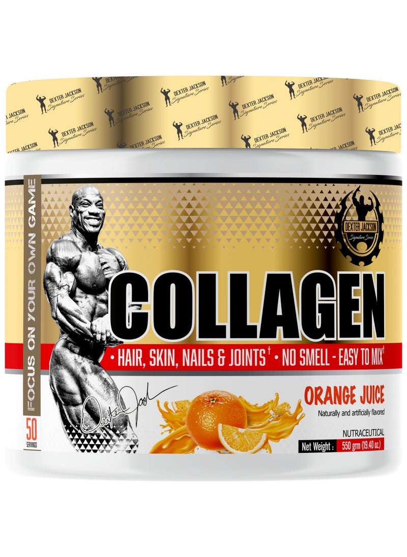 Gold Series Collagen - Supports Skin, Hair, Nails, and Joint Health (Orange, 550g, 50 Servings)