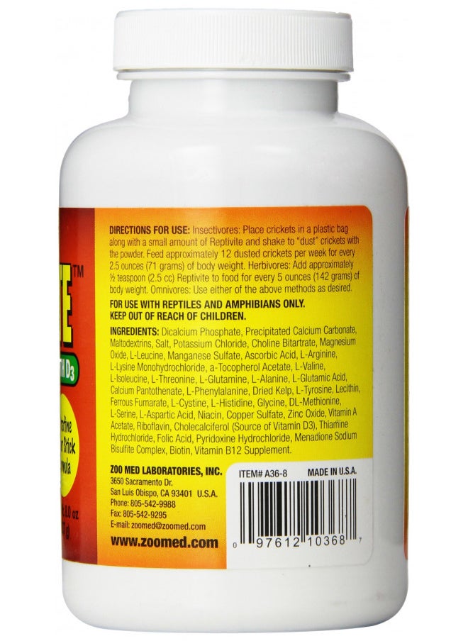 Zoo Med Reptivite, with Vitamin D3, 8-Ounce