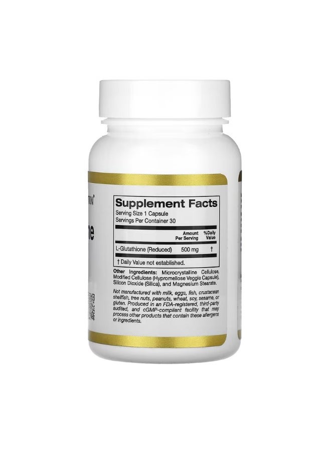 LGlutathione Reduced 500 mg 30 Veggie Capsules