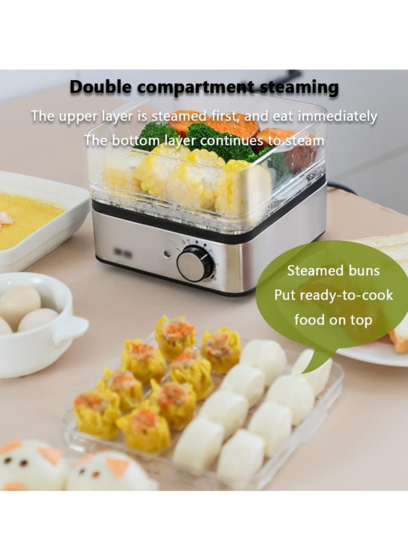 Home Craft Premium Stainless Steel 8 Capacity Electric Egg Cooker Poached, Scrambled, Omelets, Whites, Sandwiches Ideal for Keto & Low-Carb Diets, with Vegetable Steamer