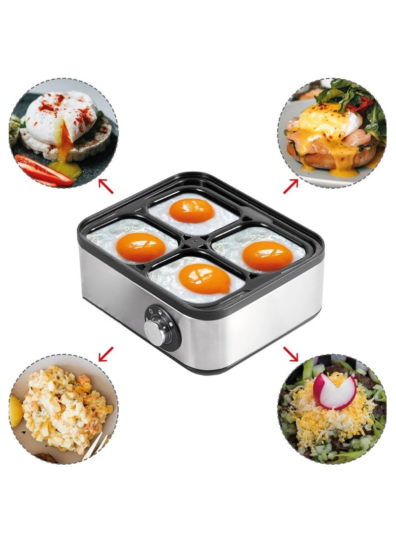 Home Craft Premium Stainless Steel 8 Capacity Electric Egg Cooker Poached, Scrambled, Omelets, Whites, Sandwiches Ideal for Keto & Low-Carb Diets, with Vegetable Steamer