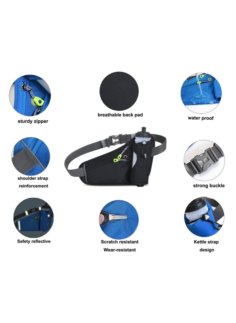 Fitness Running Waist Bag Can Hold Water Bottle Waterproof Outdoor Sports Phone Bag Men and Women Hiking Waist Bag Travel Bicycle Dog Walking Outdoor Sports Waist Bag (Green)