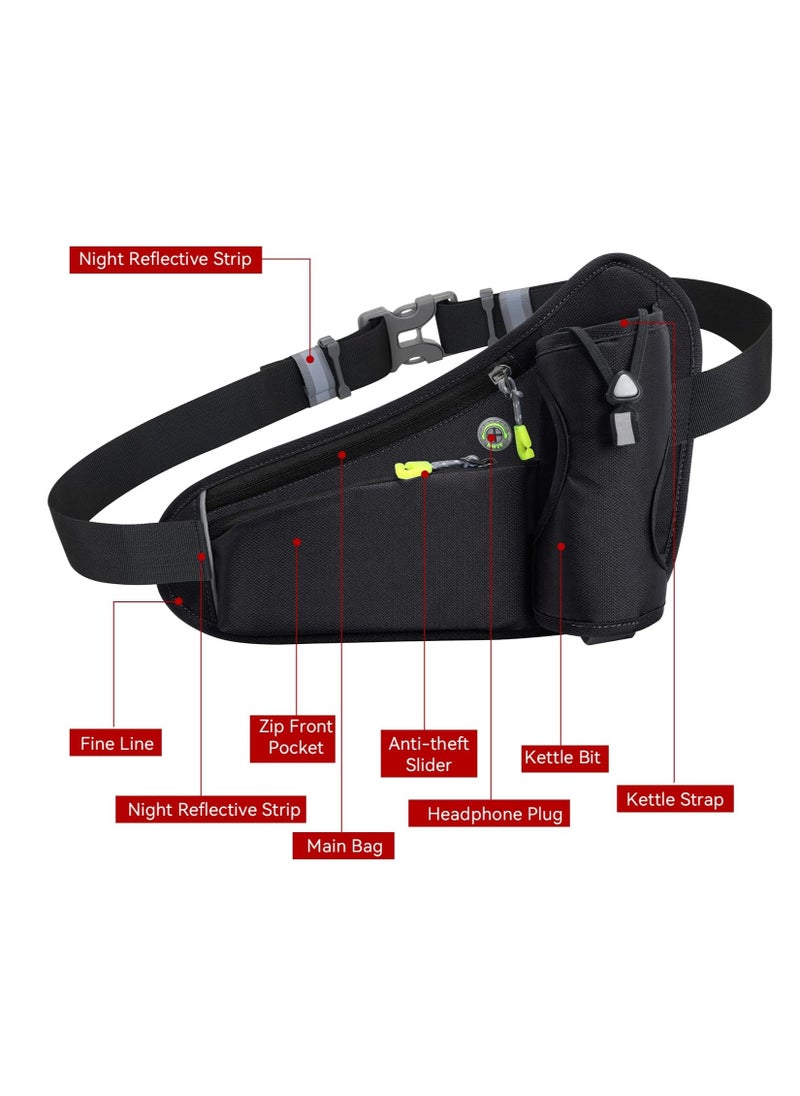 Fitness Running Waist Bag Can Hold Water Bottle Waterproof Outdoor Sports Phone Bag Men and Women Hiking Waist Bag Travel Bicycle Dog Walking Outdoor Sports Waist Bag (Blue)